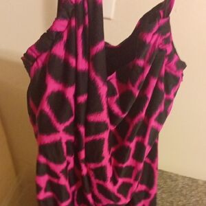 Michael kors Pink and Black Patterned Bathing Suit Top Size 20 W